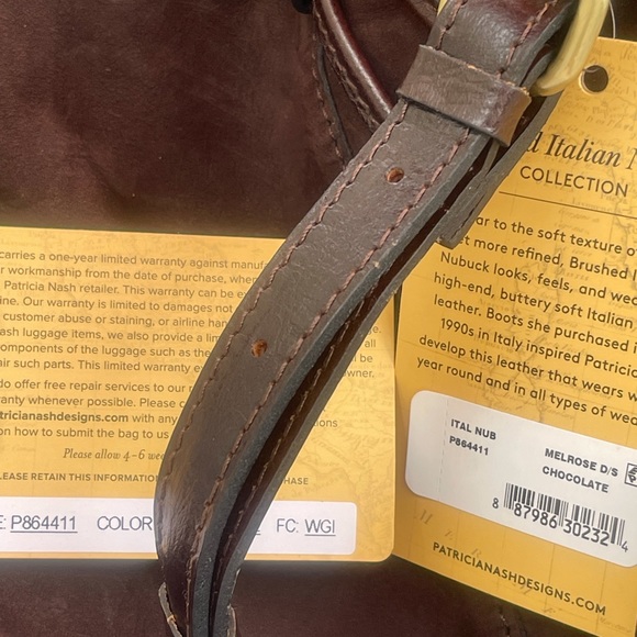 Patricia Nash Melrose Drawstring with Floret Key Fob Chocolate Nubuck - Picture 7 of 8